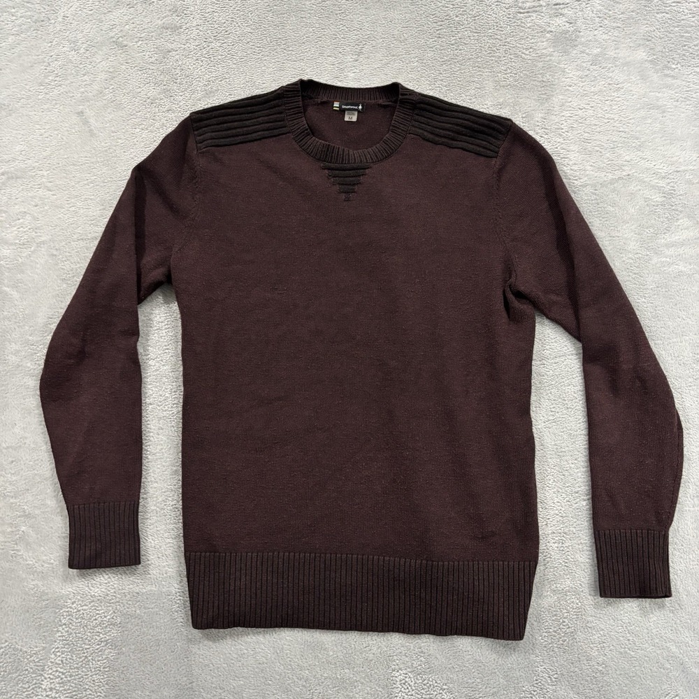Smartwool Sweater Men Medium Maroon Pullover Wool Blend Preppy